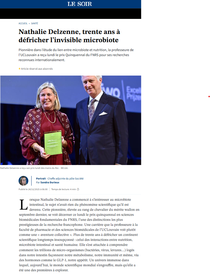 Couverture médiatique des Prix Quinquennaux FNRS 2025