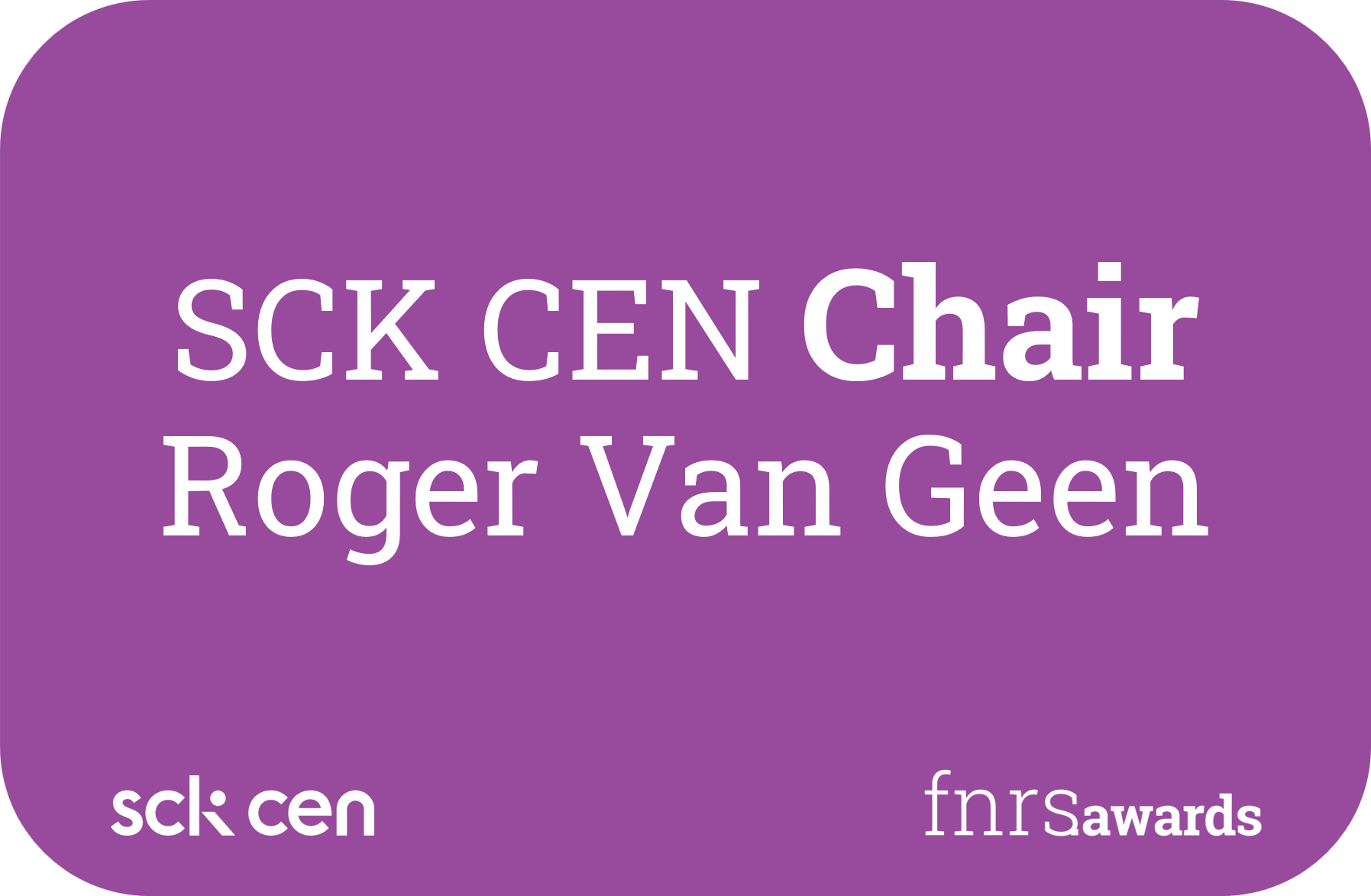 Chaire SCK CEN Roger Van Geen